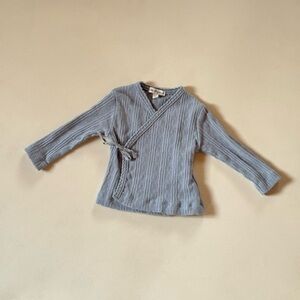 Bebe Organic Pointelle Kimono Long Sleeve Top 3M